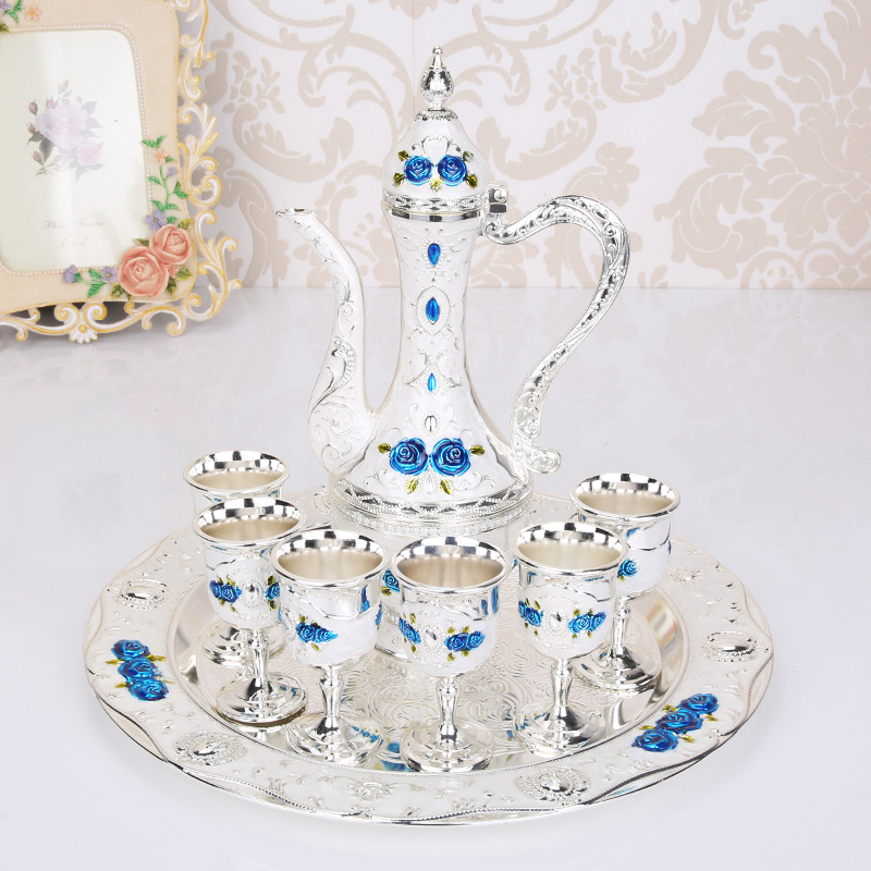 European-Style Russian Retro Court Creative Wine Ware Set Home Wedding Metal Gift Wine Pot Set Ornaments