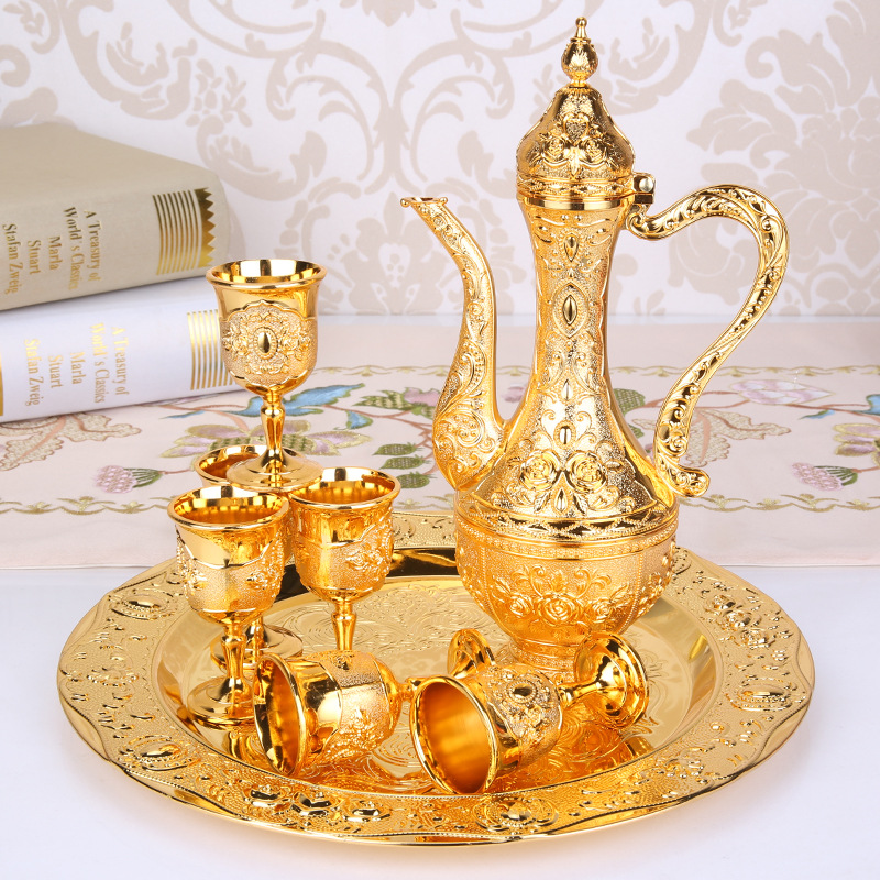 European-Style Russian Retro Court Creative Wine Ware Set Home Wedding Metal Gift Wine Pot Set Ornaments