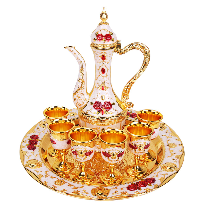 European-Style Russian Retro Court Creative Wine Ware Set Home Wedding Metal Gift Wine Pot Set Ornaments