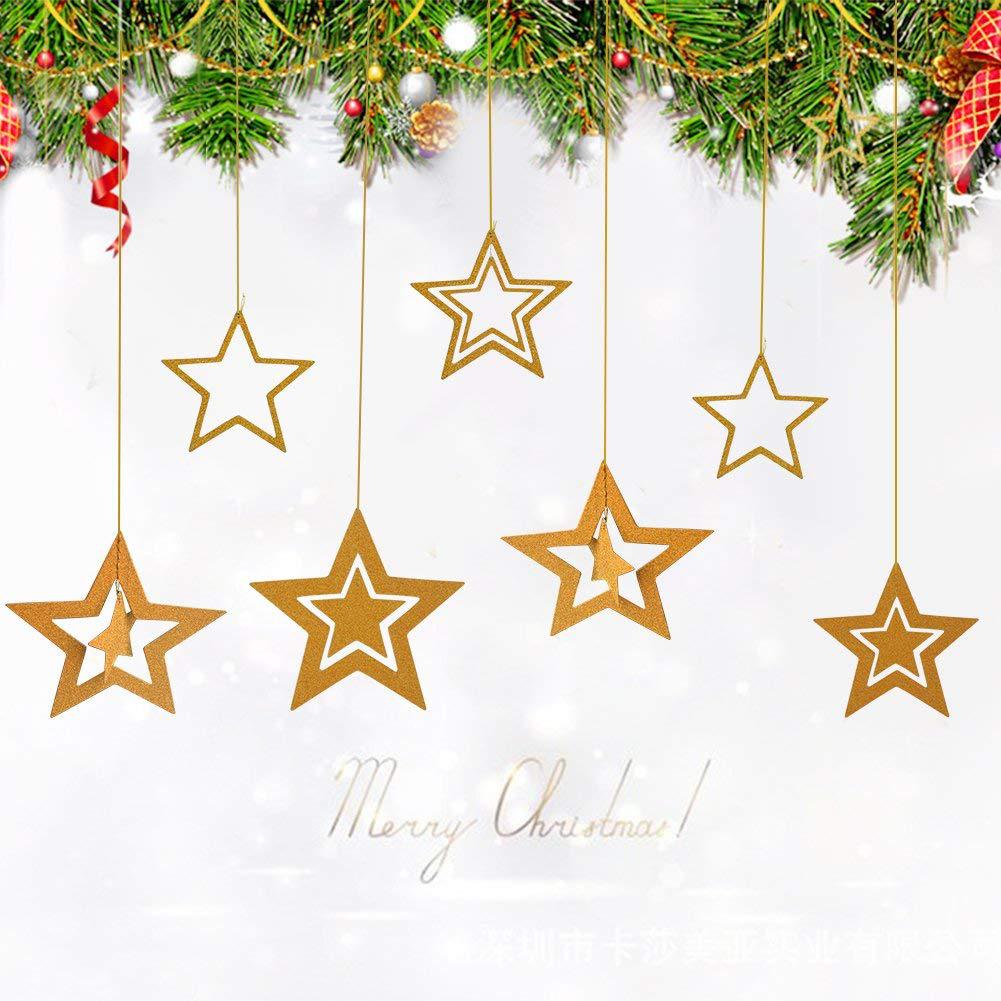 7 Sets of Bracelet Charm Christmas Decoration New Year Christmas Ornaments Wedding FivePointed Star Ceiling Ornaments