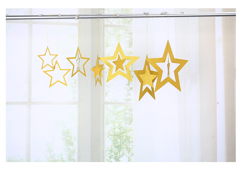 7 Sets of Bracelet Charm Christmas Decoration New Year Christmas Ornaments Wedding FivePointed Star Ceiling Ornaments