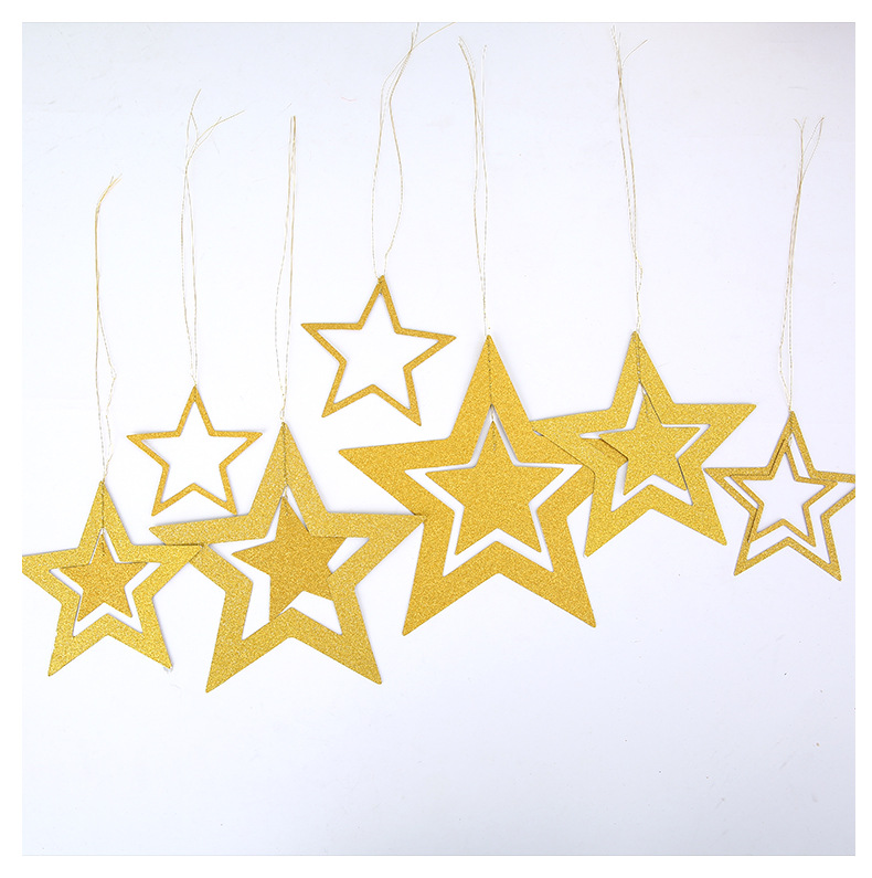 7 Sets of Bracelet Charm Christmas Decoration New Year Christmas Ornaments Wedding FivePointed Star Ceiling Ornaments