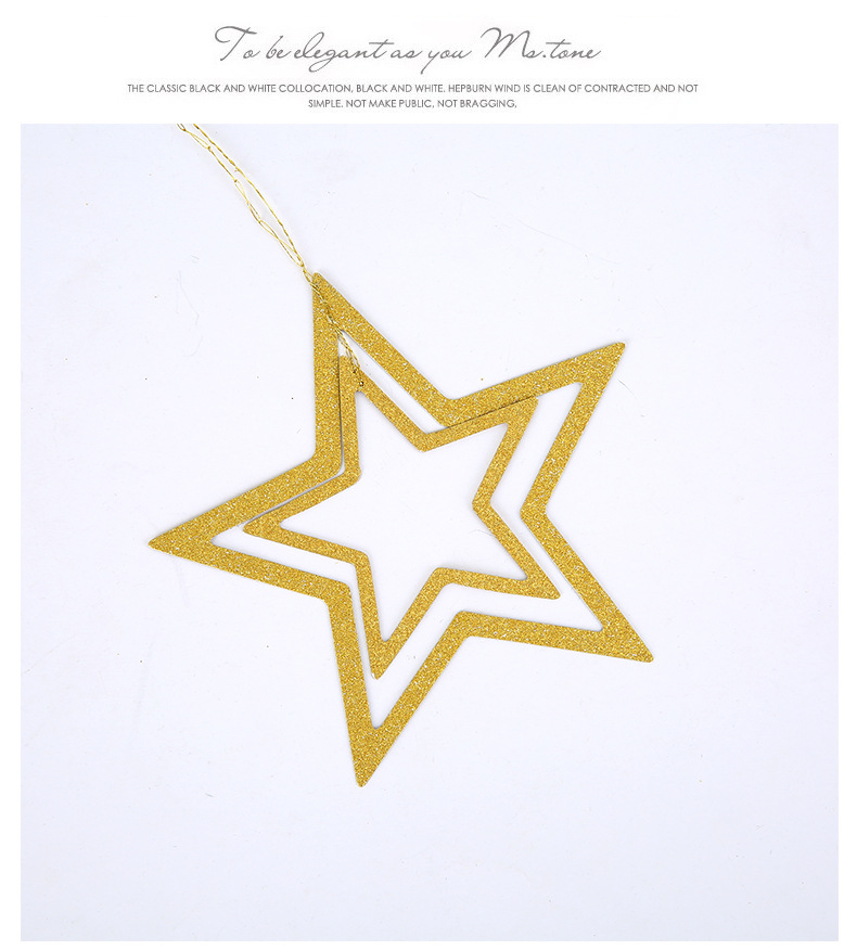 7 Sets of Bracelet Charm Christmas Decoration New Year Christmas Ornaments Wedding FivePointed Star Ceiling Ornaments