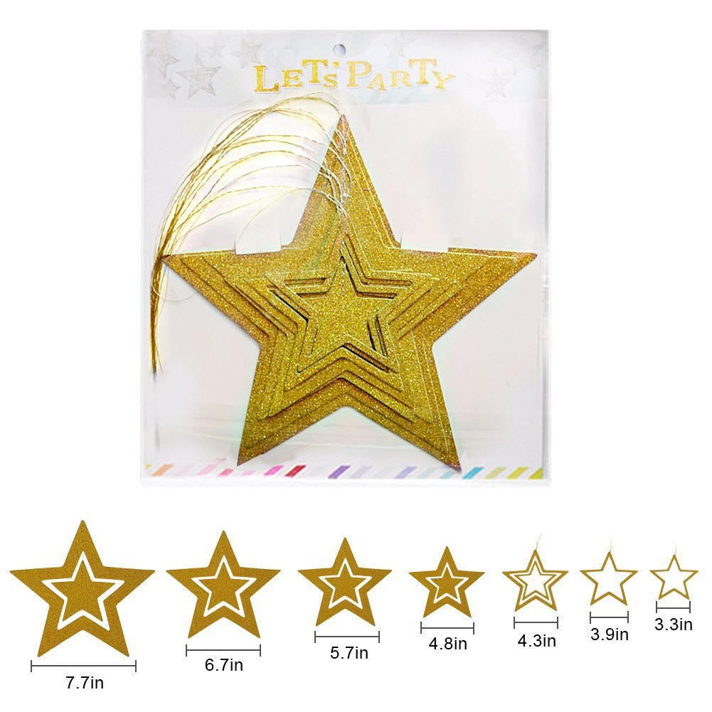 7 Sets of Bracelet Charm Christmas Decoration New Year Christmas Ornaments Wedding FivePointed Star Ceiling Ornaments
