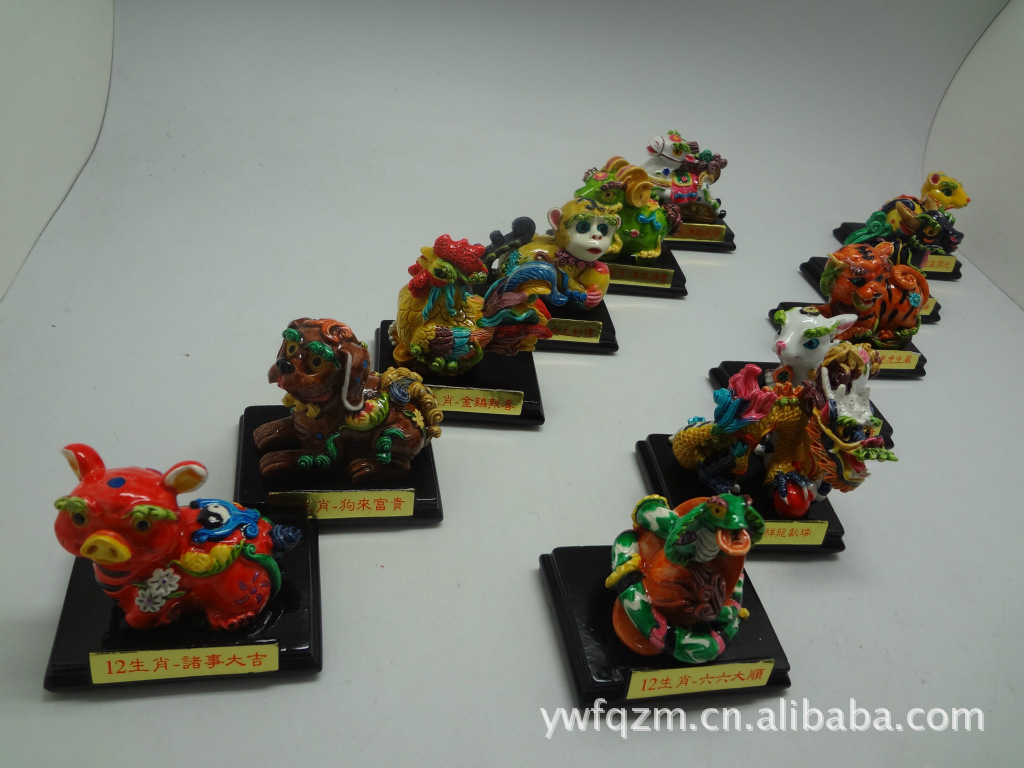 Resin crafts ornaments resin art resin wedding good luck ornament 12 12 Chinese zodiac animals