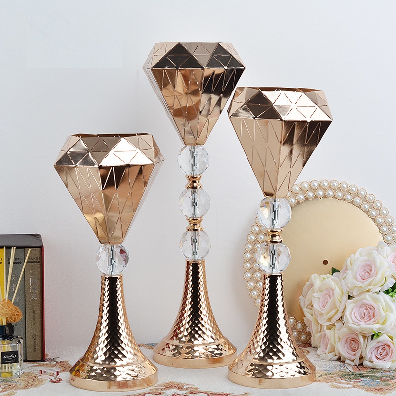 Creative European Metal Vase Wedding Table Ornaments Flower Table Flower Arrangement Decorative Ornament