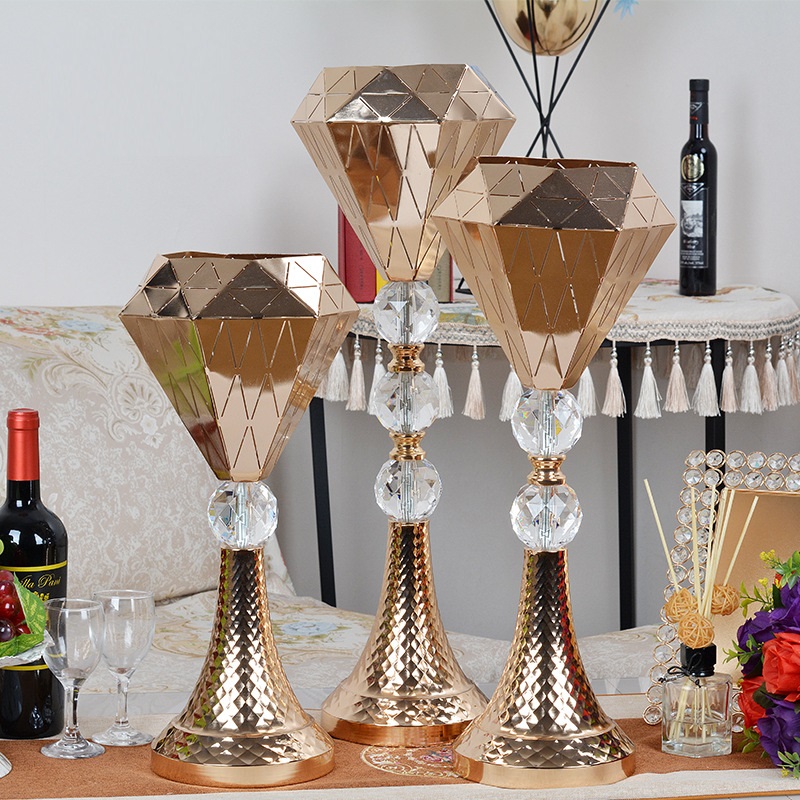 Creative European Metal Vase Wedding Table Ornaments Flower Table Flower Arrangement Decorative Ornament