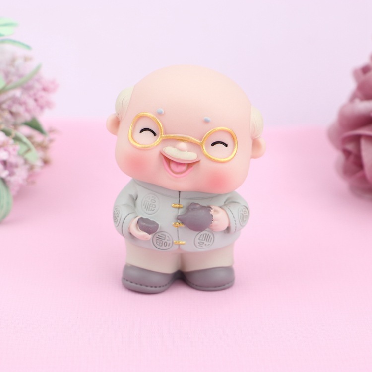 Creative Ornament Cute Old Man Old Lady Cake Ornaments Happy Couples Birthday Cake Decorative Ornaments Wedding Gift