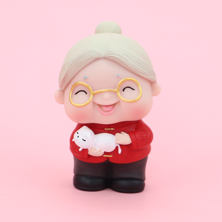 Creative Ornament Cute Old Man Old Lady Cake Ornaments Happy Couples Birthday Cake Decorative Ornaments Wedding Gift