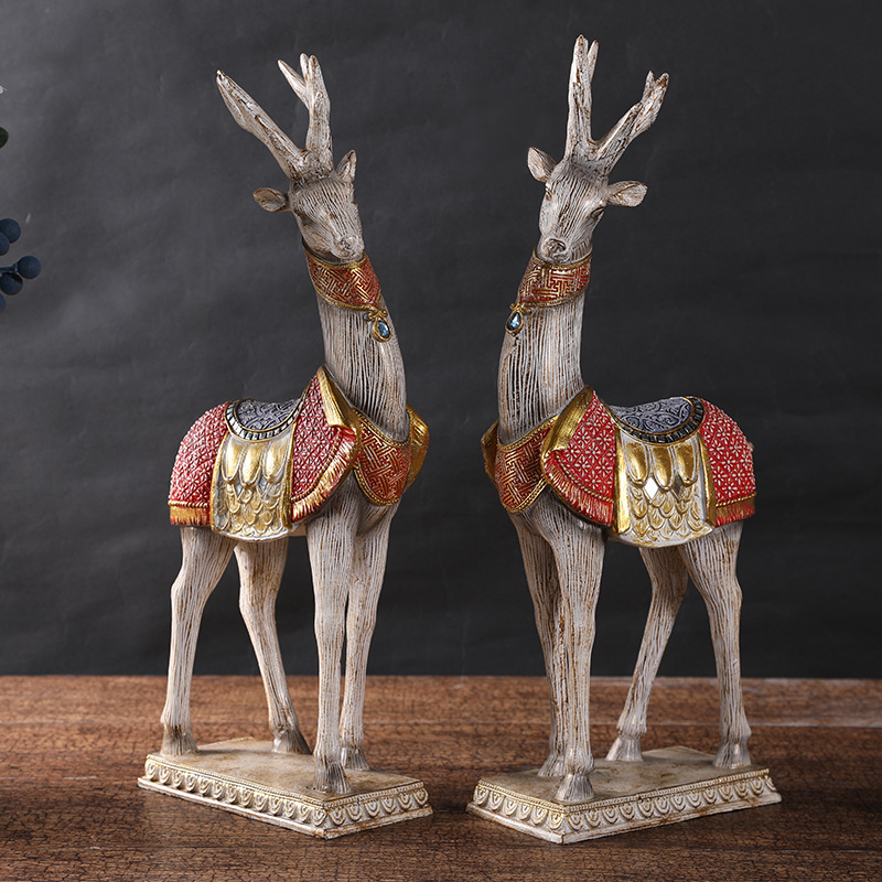 Resin Crafts Home Ornament European Style Ornaments Creative Gifts Couple Wedding Gift Wine Cabinet Decoration Living Room Deer Resin Crafts Home Ornament European Style Ornaments Creative Gifts Couple Wedding Gift Wine Cabinet Decoration Living Room Deer