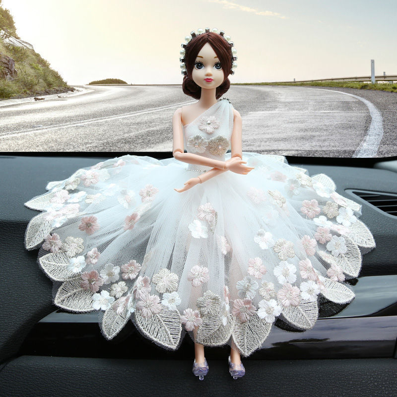 Car Wedding Dress Doll Ornaments Girls Room Beautiful Interior Design Cute Personality Creative Decoration Car Interior Decoration Ornament
