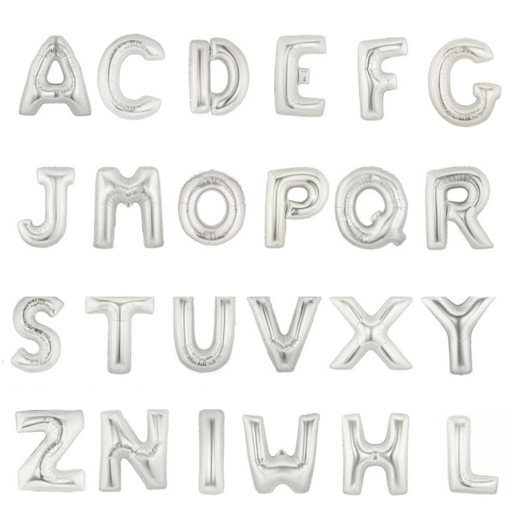 16 \&#034;aluminum film alphabet balloon wholesale aluminum foil balloon birthday party wedding supplies New Year alphabet