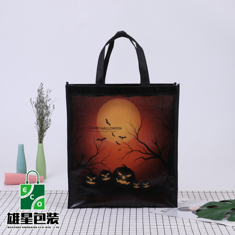 Factory Color Printing Halloween Ghost Festival Non-Woven Bag Spot Non-Woven Candy Pumpkin Handbag Wholesale Customization Factory Color Printing Halloween Ghost Festival Non-Woven Bag Spot Non-Woven Candy Pumpkin Handbag Wholesale Customization