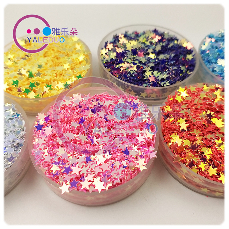 4mm Five-Pointed Star PVC Paillette Nail Art DIY Ornament Material Stage Festival Quicksand Phone Case Slim Accessories