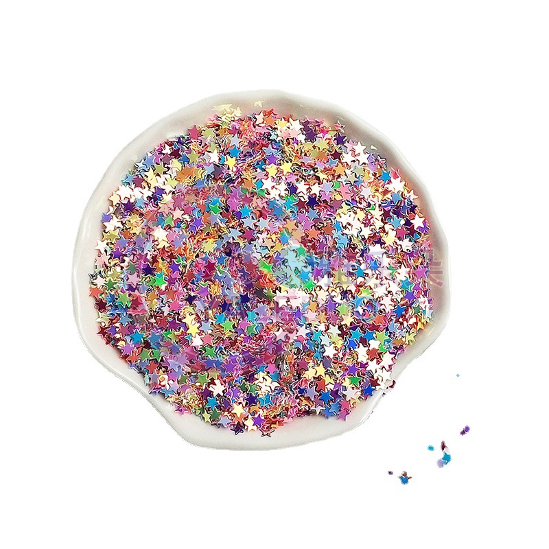4mm Five-Pointed Star PVC Paillette Nail Art DIY Ornament Material Stage Festival Quicksand Phone Case Slim Accessories