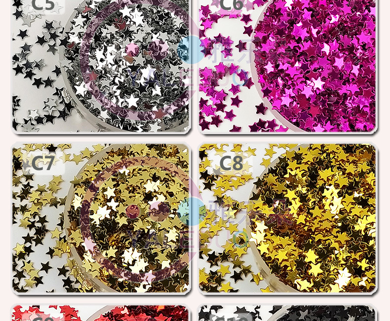 4mm Five-Pointed Star PVC Paillette Nail Art DIY Ornament Material Stage Festival Quicksand Phone Case Slim Accessories 4mm Five-Pointed Star PVC Paillette Nail Art DIY Ornament Material Stage Festival Quicksand Phone Case Slim Accessories