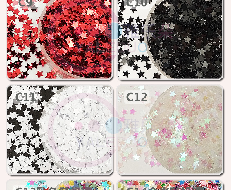 4mm Five-Pointed Star PVC Paillette Nail Art DIY Ornament Material Stage Festival Quicksand Phone Case Slim Accessories 4mm Five-Pointed Star PVC Paillette Nail Art DIY Ornament Material Stage Festival Quicksand Phone Case Slim Accessories