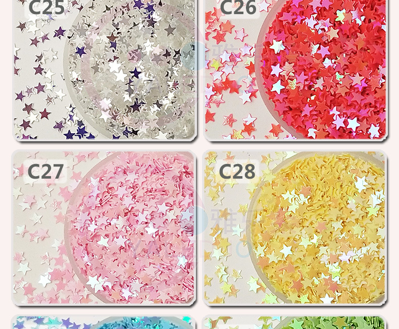 4mm Five-Pointed Star PVC Paillette Nail Art DIY Ornament Material Stage Festival Quicksand Phone Case Slim Accessories 4mm Five-Pointed Star PVC Paillette Nail Art DIY Ornament Material Stage Festival Quicksand Phone Case Slim Accessories