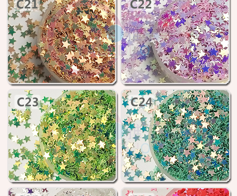 4mm Five-Pointed Star PVC Paillette Nail Art DIY Ornament Material Stage Festival Quicksand Phone Case Slim Accessories 4mm Five-Pointed Star PVC Paillette Nail Art DIY Ornament Material Stage Festival Quicksand Phone Case Slim Accessories