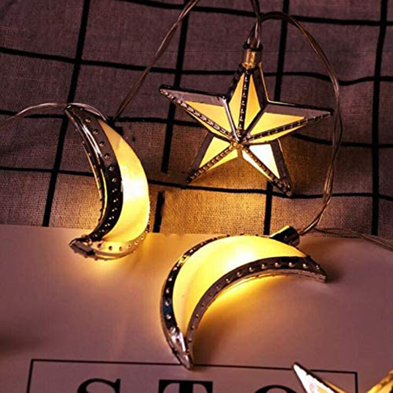 Muslim Eid Festival Decorative String Lights Star Moon Ramadan Magic Light LED String Lights for Ramadan Festival Eid Al-Fitr Muslim Eid Festival Decorative String Lights Star Moon Ramadan Magic Light LED String Lights for Ramadan Festival Eid Al-Fitr
