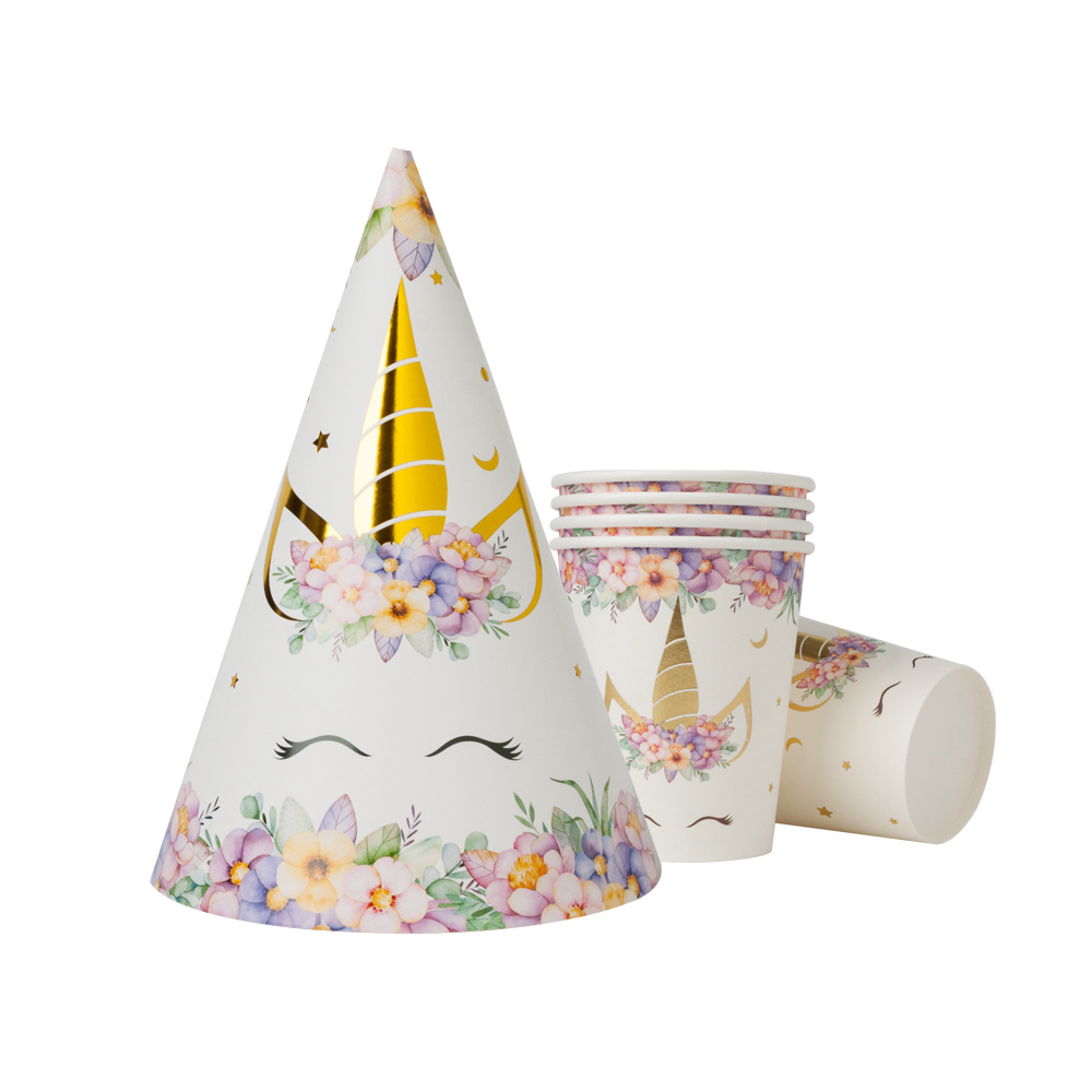 Factory Wholesale Birthday Arrangement Party Supplies Disposable Party Bronzing Tableware Festival Decoration Customization