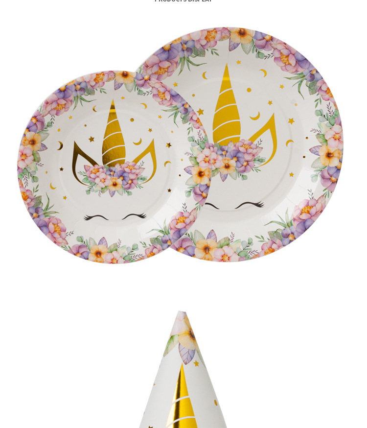 Factory Wholesale Birthday Arrangement Party Supplies Disposable Party Bronzing Tableware Festival Decoration Customization