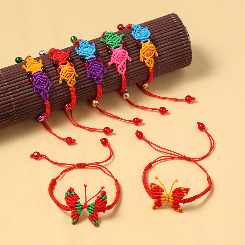 Dragon Boat Festival Colorful Rope Bracelet Hand-Woven Zodiac Year Zongzi Tiger Sachet Red Rope Stall Factory Wholesale