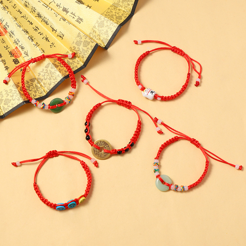 Dragon Boat Festival Colorful Rope Bracelet Hand-Woven Zodiac Year Zongzi Tiger Sachet Red Rope Stall Factory Wholesale