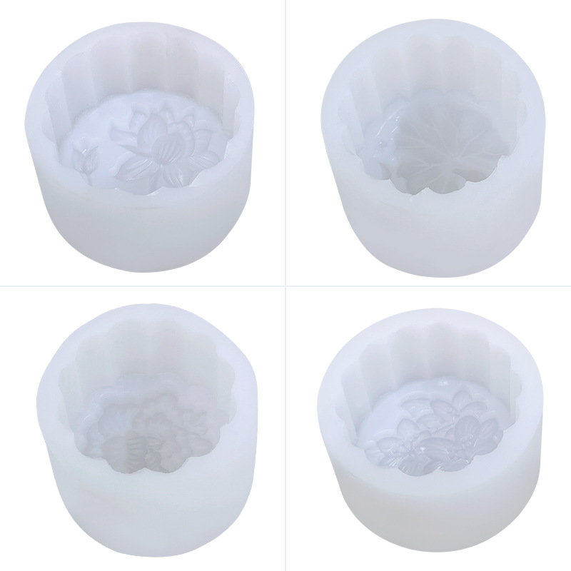 Festival Snow Skin Mooncake Silicone Mold DIY Lotus Lotus Leaf Mooncake Mold Creative Green Bean Cake Dessert Mold