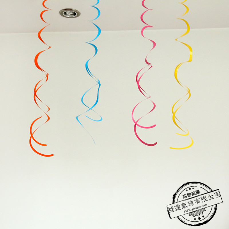Birthday Party Holiday Decoration Wedding Supplies Creative Garland Colored Ribbon Paper Rotating