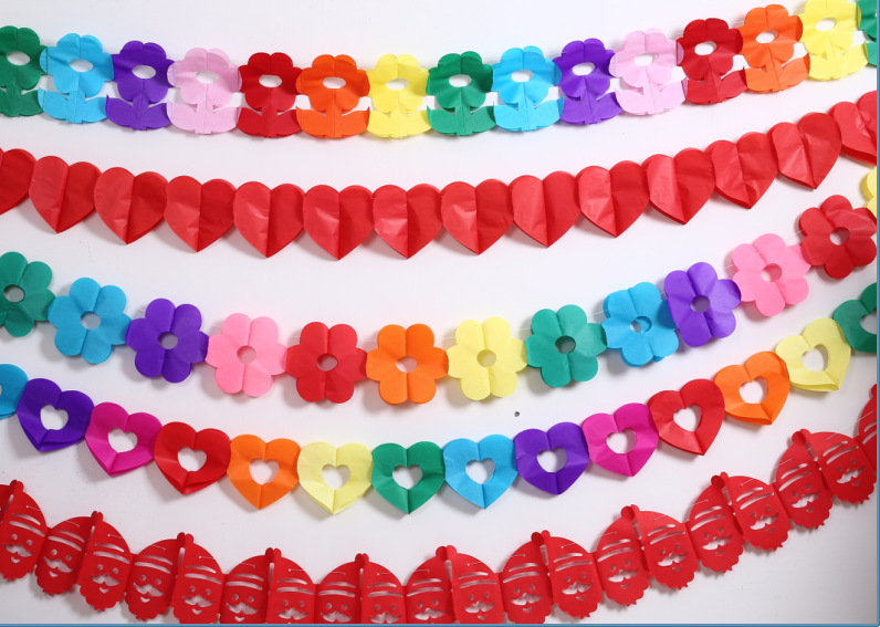 Colorful Paper Flower Kindergarten Decoration Garland Wedding Hanging Flag Birthday Party Decoration Supplies Garland Strip Colorful Paper Flower Kindergarten Decoration Garland Wedding Hanging Flag Birthday Party Decoration Supplies Garland Strip