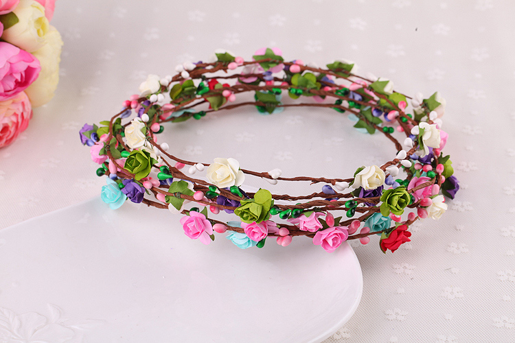 Paper Flower Plum Blossom Medium Rose Small Flower Simulation with Yarn Wedding Candies Box Accessories DIY Garland Material