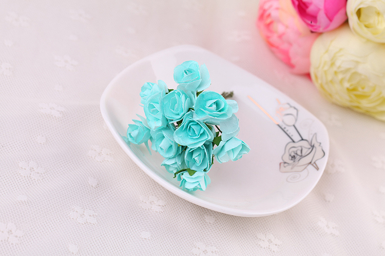 Paper Flower Plum Blossom Medium Rose Small Flower Simulation with Yarn Wedding Candies Box Accessories DIY Garland Material
