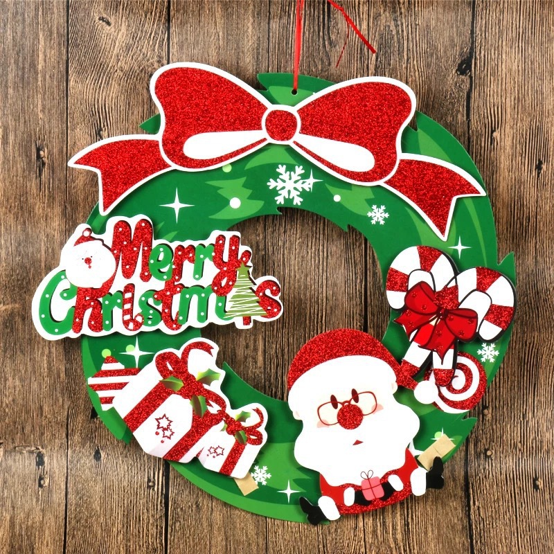 Christmas candy decorations stereo garland 3D paper garland wall decoration shop hotel window decoration stickers