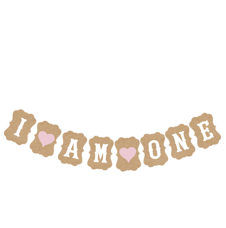 Factory Direct Sales Baby 1 Birthday Party Decoration Garland I Am One Kraft Paper Hanging Flag Shooting Props Factory Direct Sales Baby 1 Birthday Party Decoration Garland I Am One Kraft Paper Hanging Flag Shooting Props