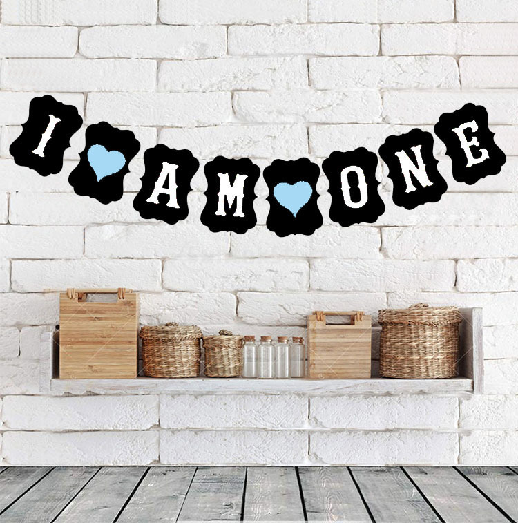 Factory Direct Sales Baby 1 Birthday Party Decoration Garland I Am One Kraft Paper Hanging Flag Shooting Props Factory Direct Sales Baby 1 Birthday Party Decoration Garland I Am One Kraft Paper Hanging Flag Shooting Props