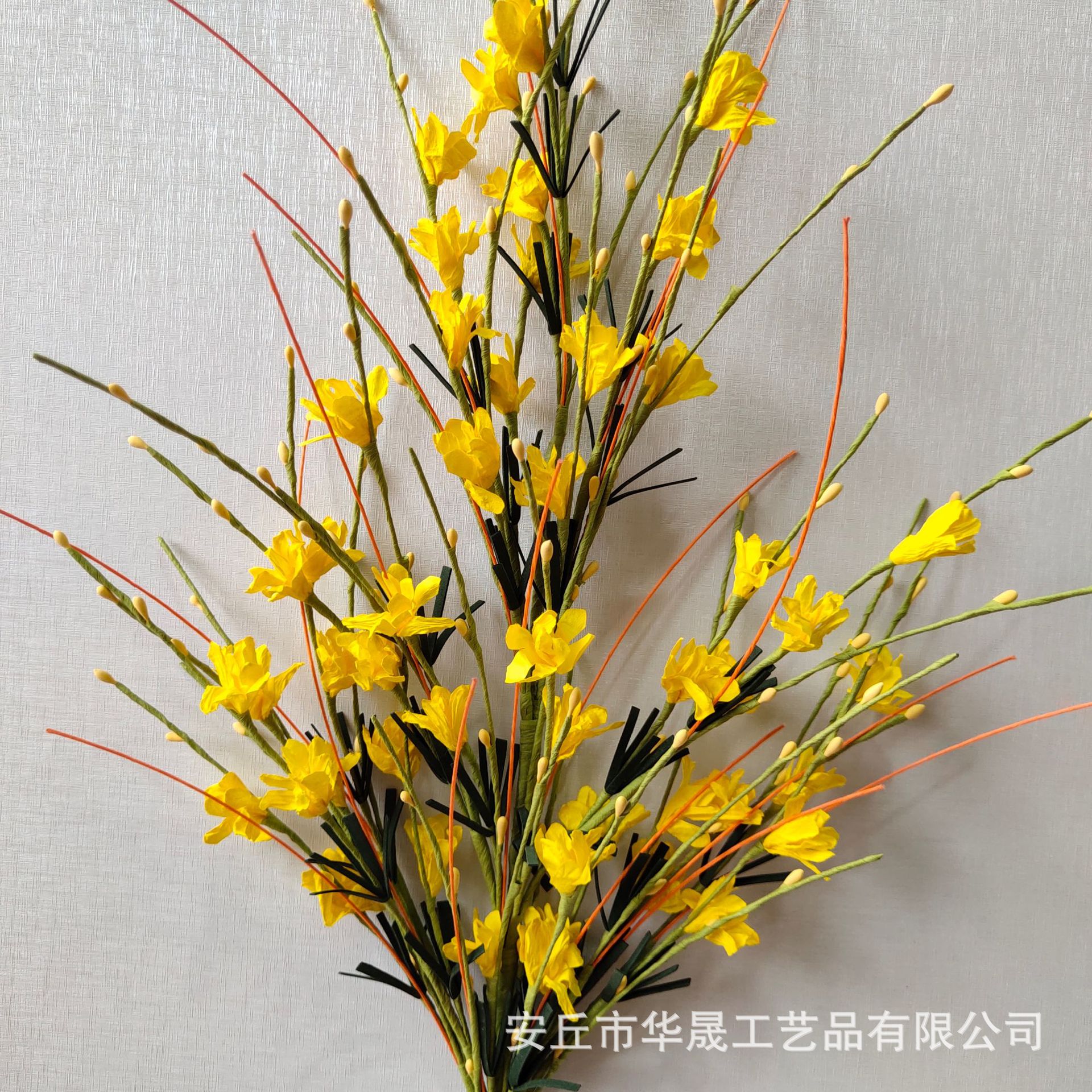 Factory Customized Cross-Border Simulation Paper Flap Winter Jasmine Twig Cutting Garland Rattan Vase Flower Delivery Home Wedding Decoration
