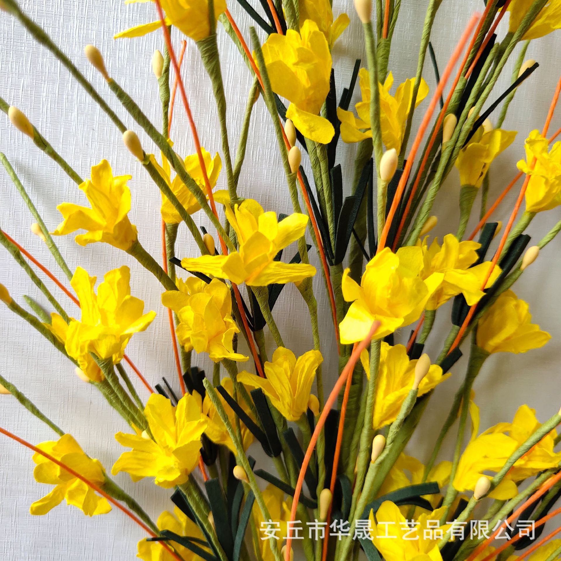Factory Customized Cross-Border Simulation Paper Flap Winter Jasmine Twig Cutting Garland Rattan Vase Flower Delivery Home Wedding Decoration