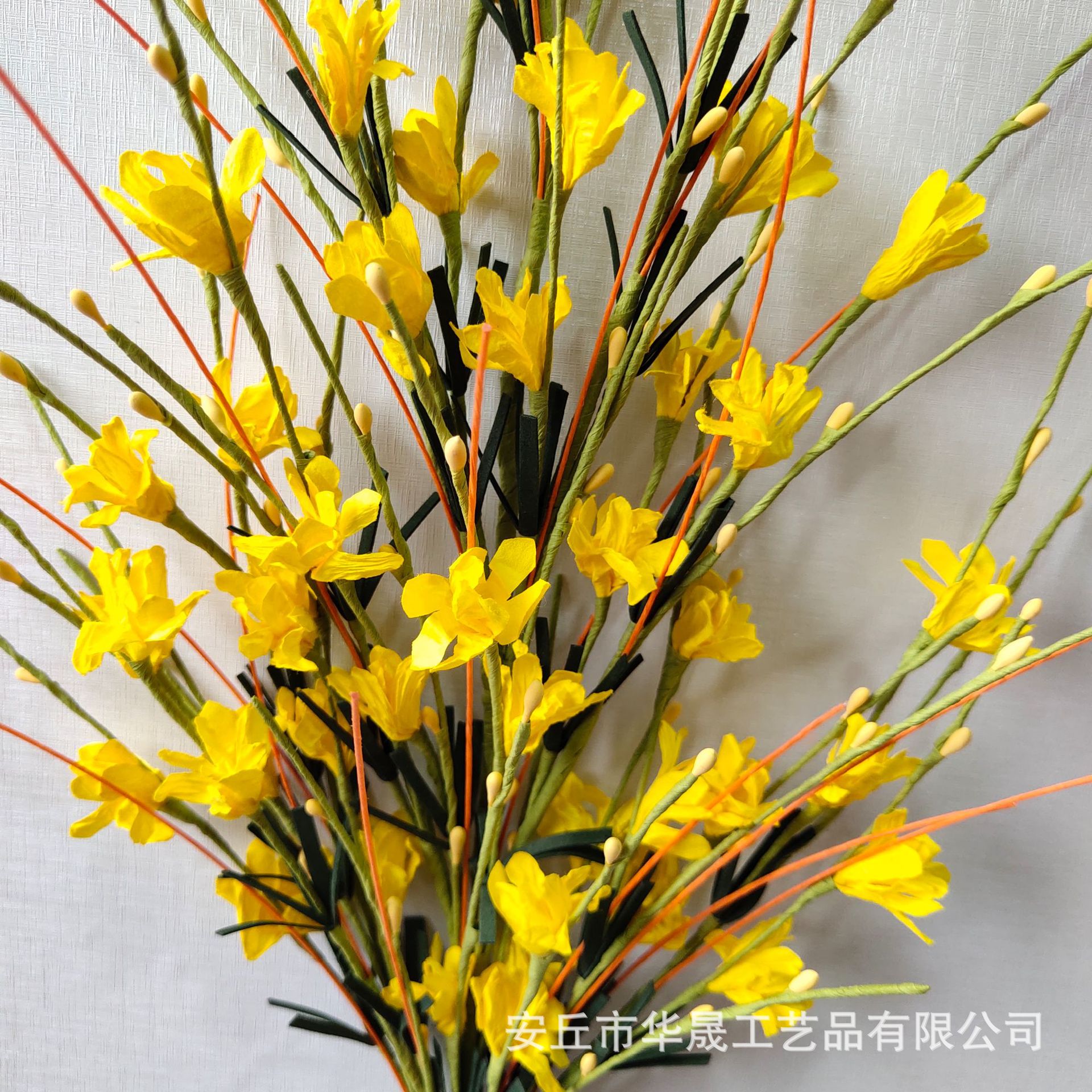 Factory Customized Cross-Border Simulation Paper Flap Winter Jasmine Twig Cutting Garland Rattan Vase Flower Delivery Home Wedding Decoration