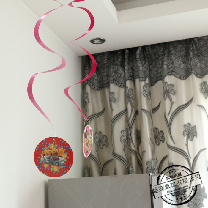 Birthday Party Holiday Decoration Wedding Supplies Creative Garland Colored Ribbon Paper Spiral Hanging Strip