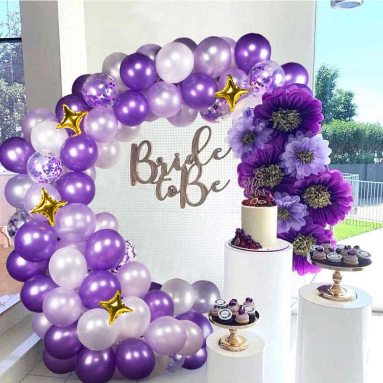 Amazon Hot Sale Purple Balloon Garland Purple Suit Colorful Paper Scrap Balloon Wedding Birthday Party Decoration