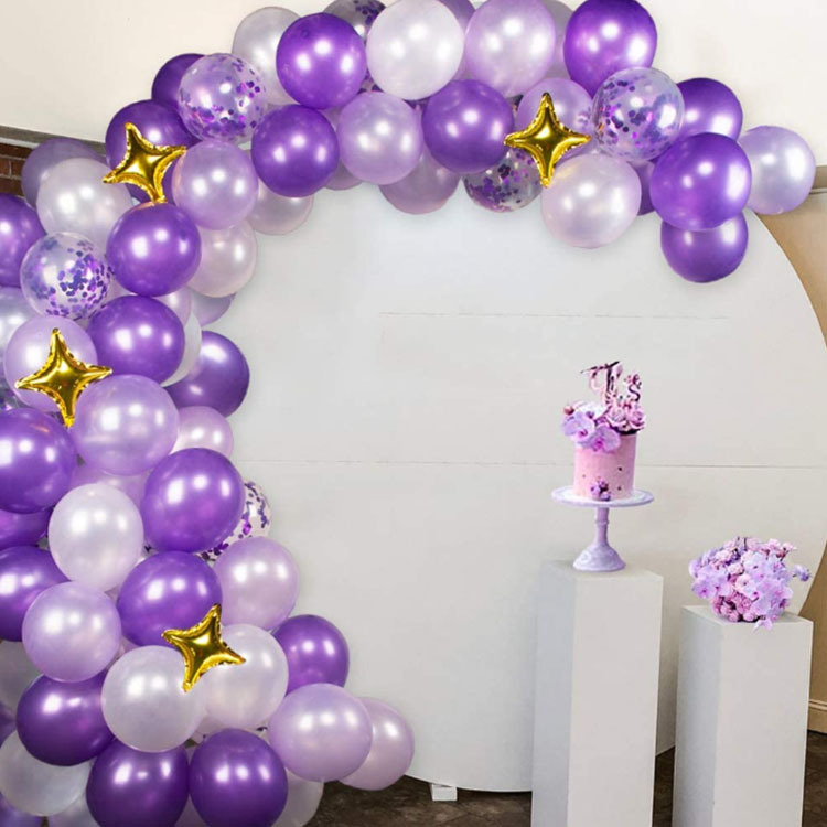 Amazon Hot Sale Purple Balloon Garland Purple Suit Colorful Paper Scrap Balloon Wedding Birthday Party Decoration