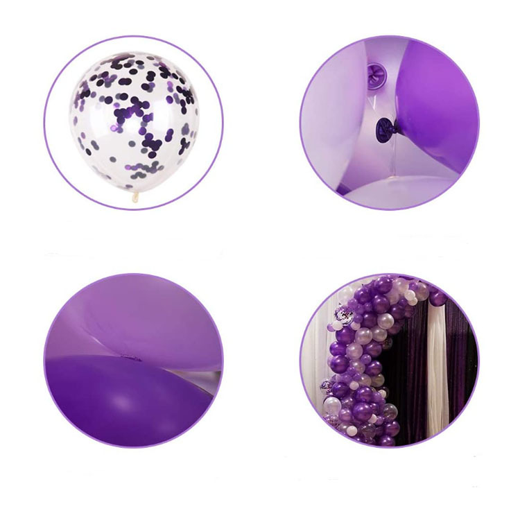 Amazon Hot Sale Purple Balloon Garland Purple Suit Colorful Paper Scrap Balloon Wedding Birthday Party Decoration