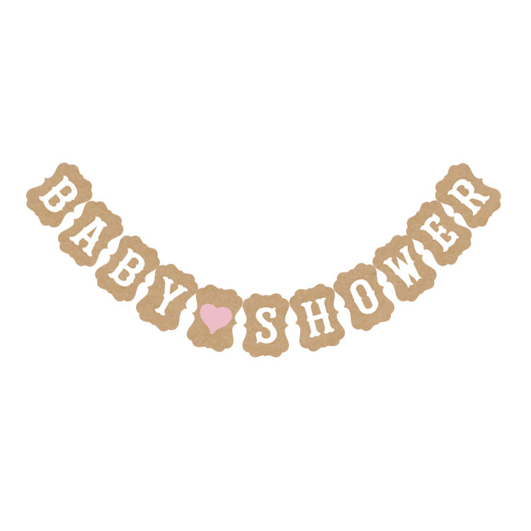 Factory Direct Sales Wedding Birthday Party Garland Color Bar Kraft Paper Card Baby Shower Letter Hanging Flag