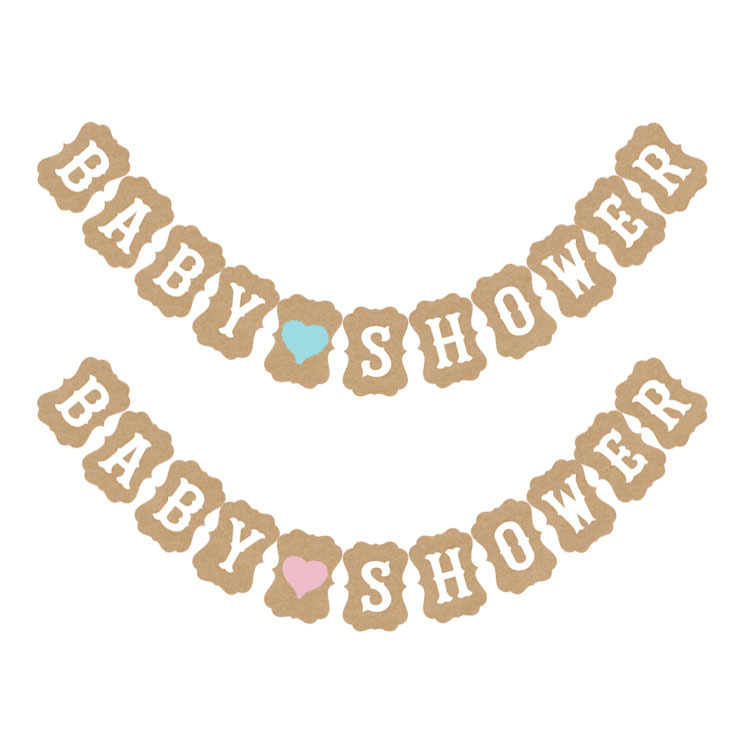 Factory Direct Sales Wedding Birthday Party Garland Color Bar Kraft Paper Card Baby Shower Letter Hanging Flag