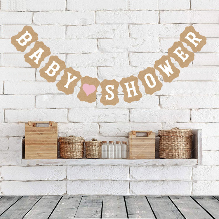Factory Direct Sales Wedding Birthday Party Garland Color Bar Kraft Paper Card Baby Shower Letter Hanging Flag
