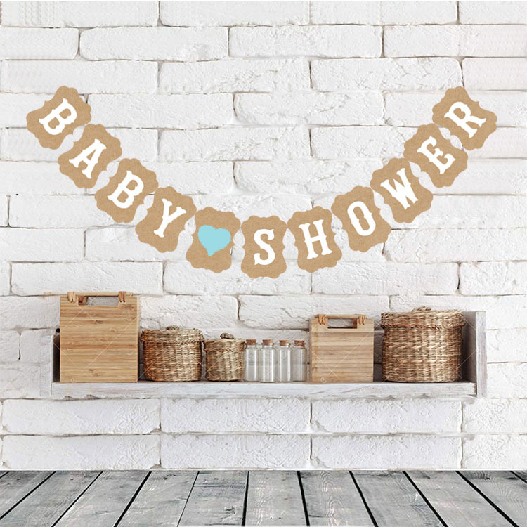 Factory Direct Sales Wedding Birthday Party Garland Color Bar Kraft Paper Card Baby Shower Letter Hanging Flag