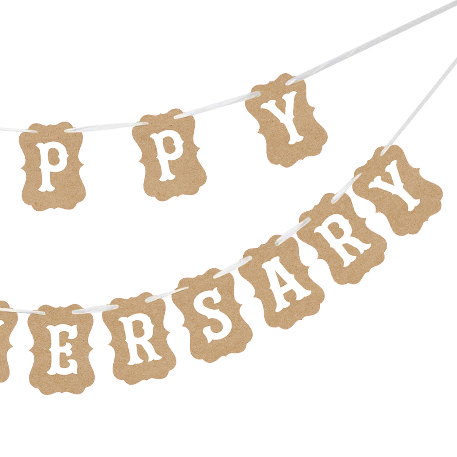 Factory Direct Sales Wedding Anniversary Party Decoration Garland Happy Anniversary Kraft Paper Hanging Flag Factory Direct Sales Wedding Anniversary Party Decoration Garland Happy Anniversary Kraft Paper Hanging Flag