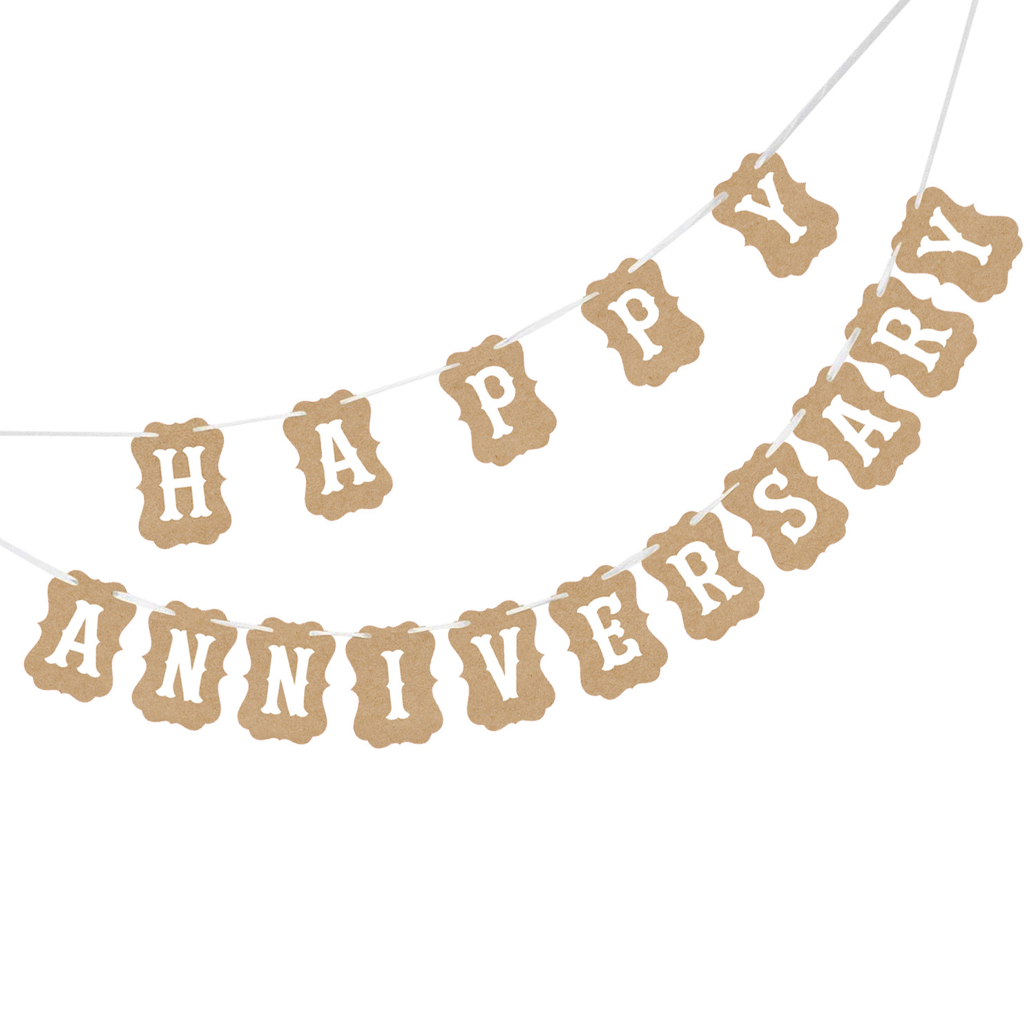 Factory Direct Sales Wedding Anniversary Party Decoration Garland Happy Anniversary Kraft Paper Hanging Flag Factory Direct Sales Wedding Anniversary Party Decoration Garland Happy Anniversary Kraft Paper Hanging Flag