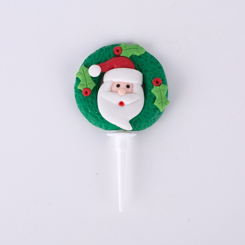 Christmas Tree Old Man Garland Pine Cone Bell Muffin Paper Cup Tree Root Cream Cake Decoration Card Insert Decoration